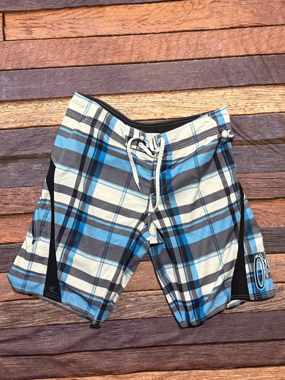 O'Neill Superfreak Plaid Blue Board Shorts Swim Trunks Bathing Suit Men's